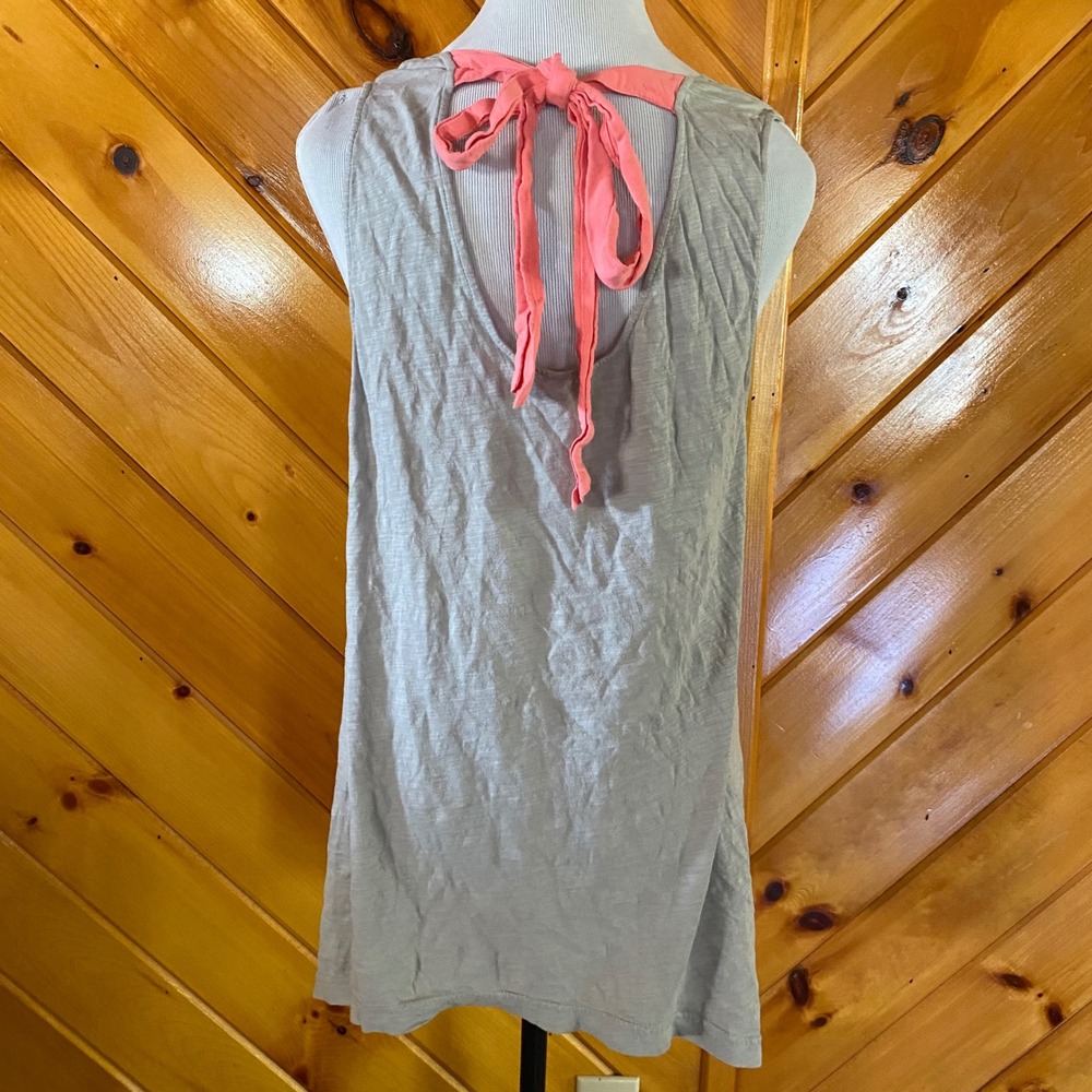 Matilda Jane Women's Tank Top Sleeveless gray Coral Tie Detail Medium